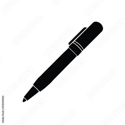 black ballpoint pen vector illustration