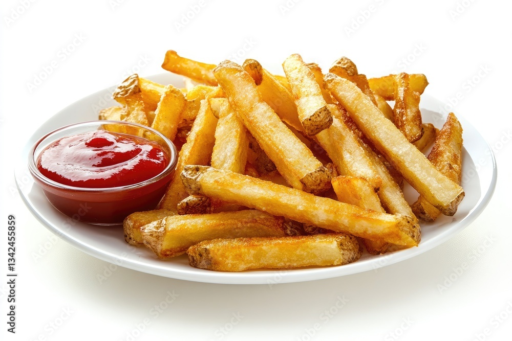 Golden french fries served with ketchup (2) Golden french fries served with ketchup (2)