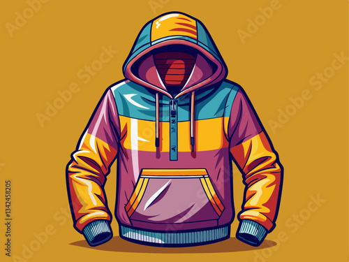 cozy hooded sweatshirt with a front pocket and ribbed cuffs. The hoodie is warm and perfect for chilly days