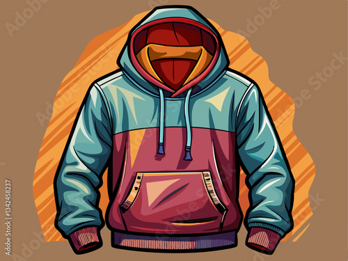 cozy hooded sweatshirt with a front pocket and ribbed cuffs. The hoodie is warm and perfect for chilly days
