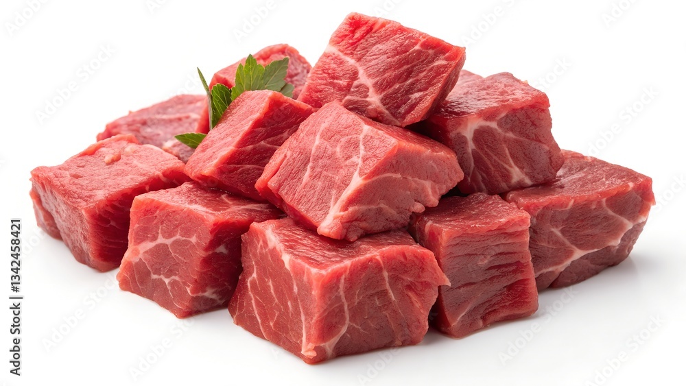 Fresh Cubes of Raw Beef Meat Fresh Cubes of Raw Beef Meat