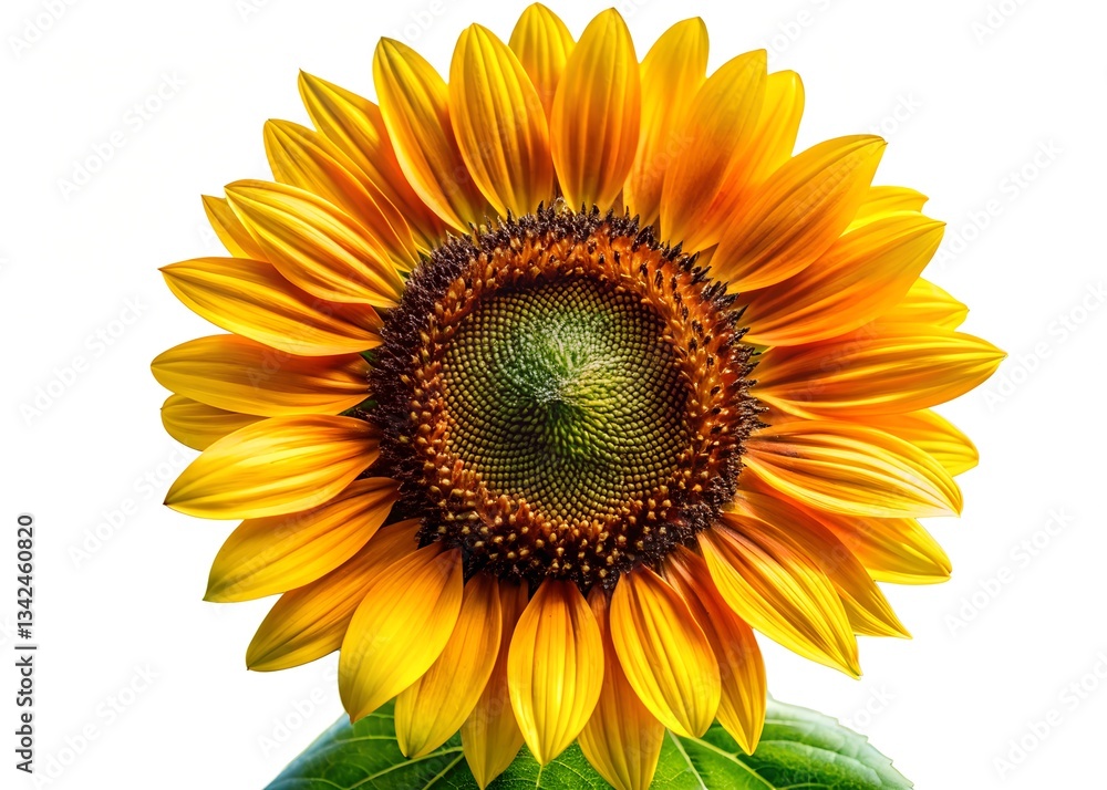 Single sunflower isolated on a white background Single sunflower isolated on a white background