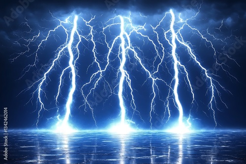 Wallpaper Mural Lightning strikes, storm, sky background, weather, nature Torontodigital.ca