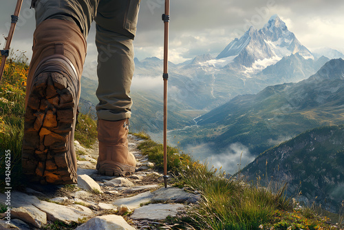 Winding Mountain Trail with Breathtaking Views photo