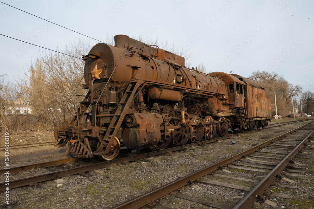 Old rusty abandoned steam locomotive Old rusty abandoned steam locomotive