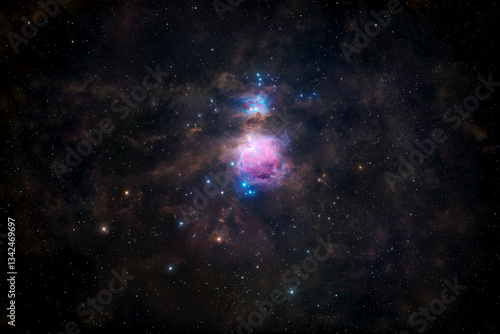 Orion Nebula deep space astrophotography. The beauty of the universe in a majestic cosmic scene in the Milky Way galaxy