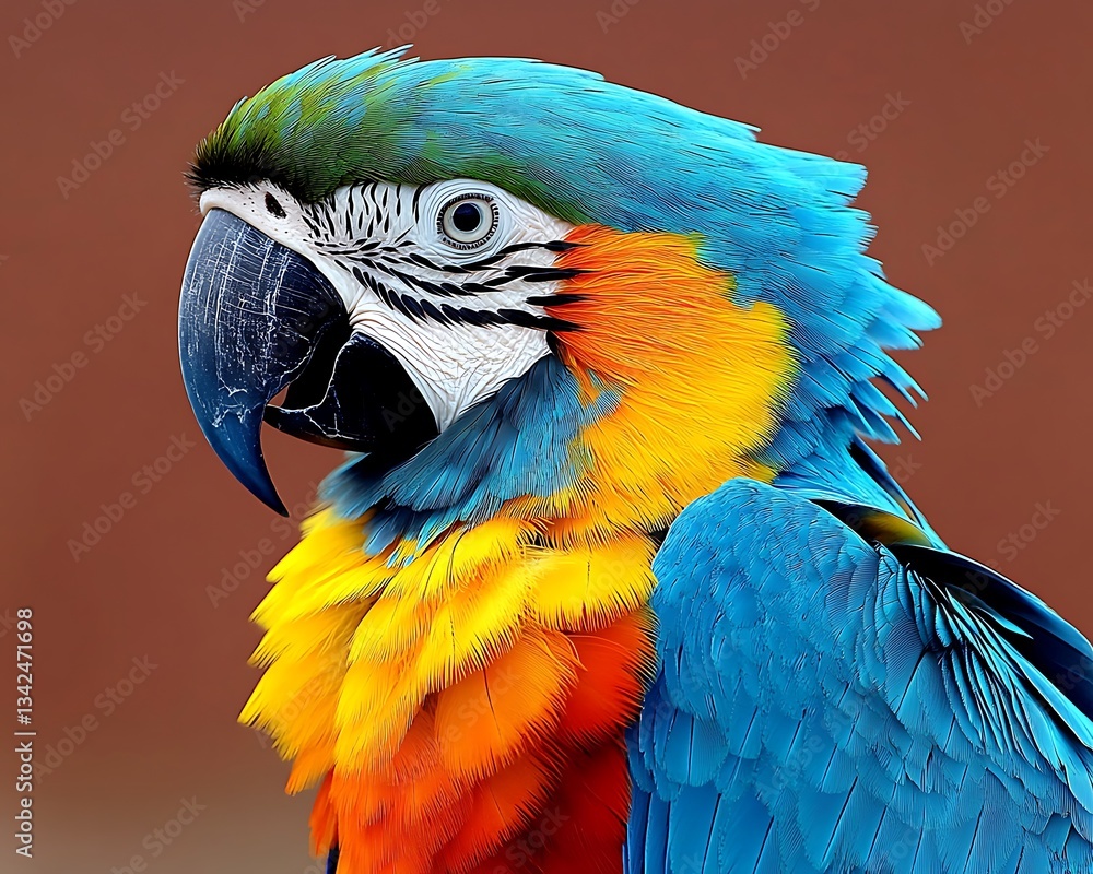Fototapeta premium Vibrant Macaw Portrait.