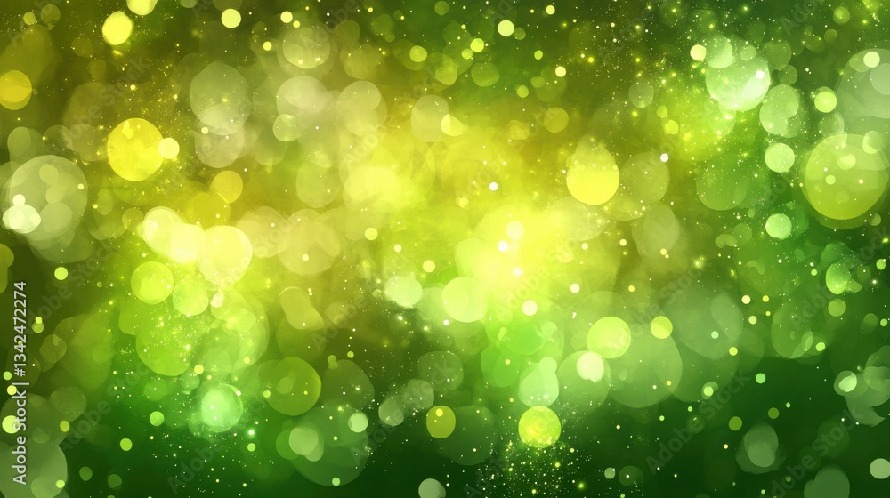 Fototapeta premium Vibrant Green and Yellow Bokeh Background for Creative Projects