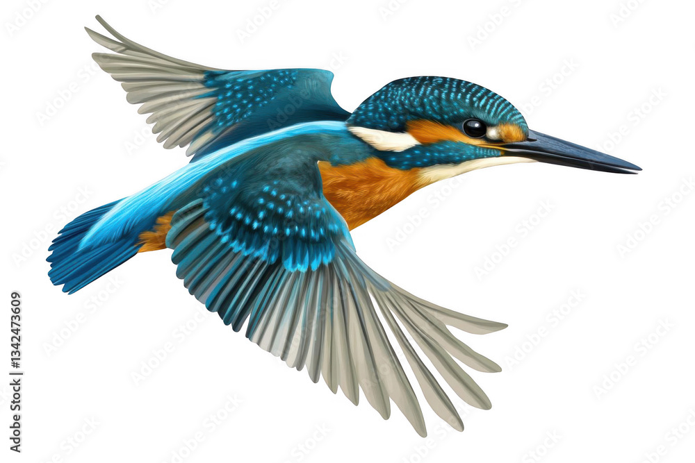 Fototapeta premium Flying Kingfisher Bird Wildlife Nature.
