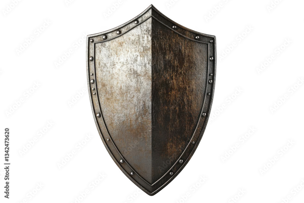 Medieval Knight Shield with Metal, Rusty, and Antique. Medieval Knight Shield with Metal, Rusty, and Antique.
