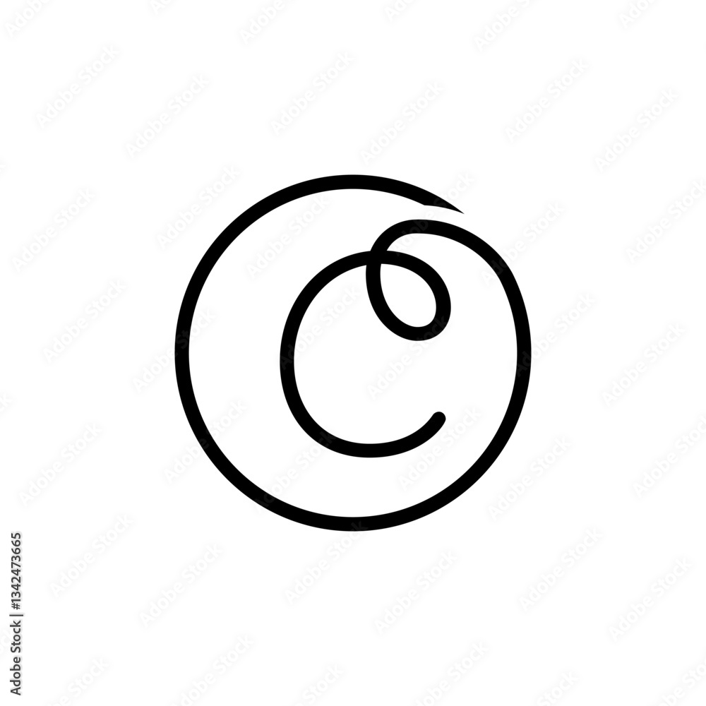 INITIAL LETTER C CIRCLE LINE SIMPLE LOGO INITIAL LETTER C CIRCLE LINE SIMPLE LOGO