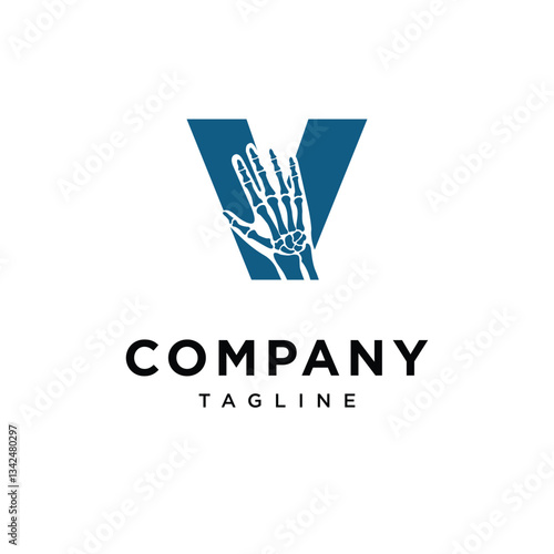 Letter V Wrist Surgery Logo Icon