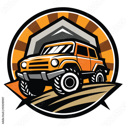 Bold and Brawny Off-Road Vehicle Logo with Dynamic Design