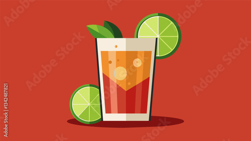 The bold flavors of pisco lime and bitters blend harmoniously in this classic tail each ingredient perfectly measured.. Vector illustration