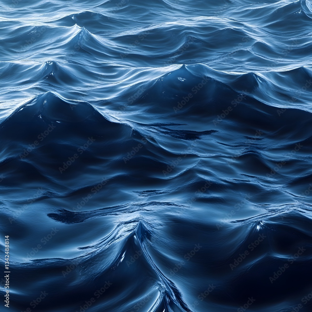 Obraz premium Dark Blue Ocean Waves Abstract Texture Background