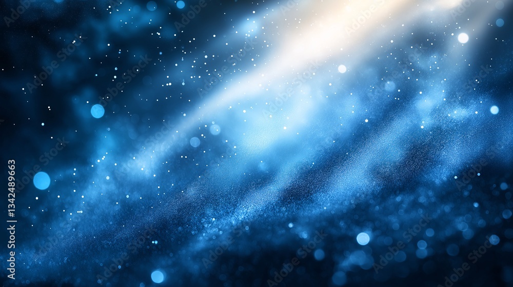 Abstract Starry Background: Ethereal Blue Glow in a Cosmic Nebula of Light with Vibrant Depths Abstract Starry Background: Ethereal Blue Glow in a Cosmic Nebula of Light with Vibrant Depths