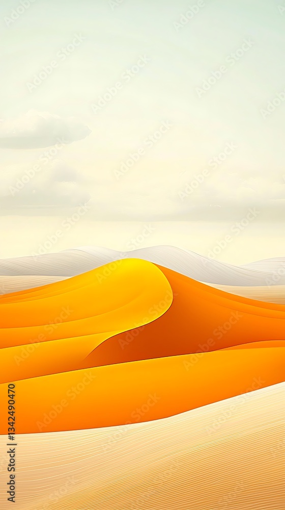 Desert Dunes for Sunrise, Sahara Landscape. Desert Dunes for Sunrise, Sahara Landscape.