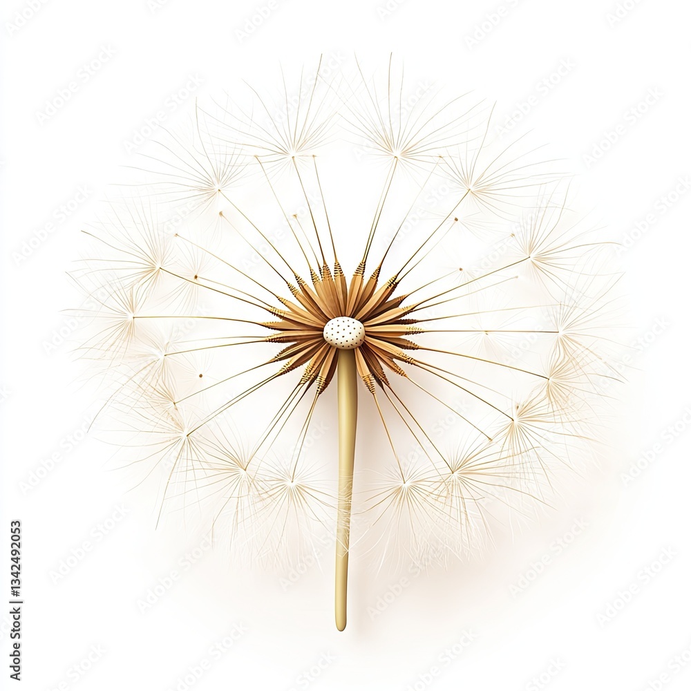 Obraz premium Dandelion seed head, close-up, white background (1)