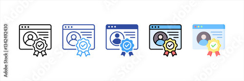 Digital Certificate Multi Style Icon Set