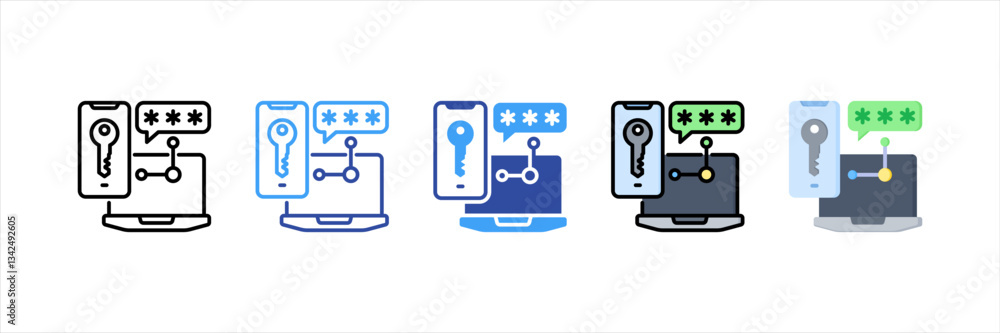 Two Step Verification Multi Style Icon Set Two Step Verification Multi Style Icon Set
