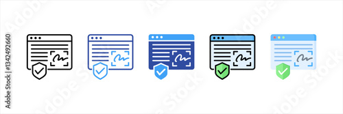 Digital Signature Multi Style Icon Set