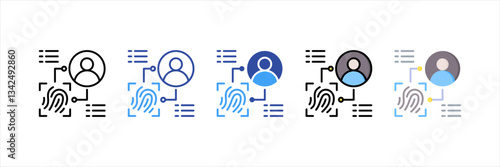 Fingerprint Multi Style Icon Set