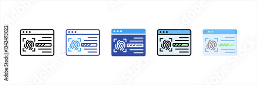 Biometric Authentication Multi Style Icon Set