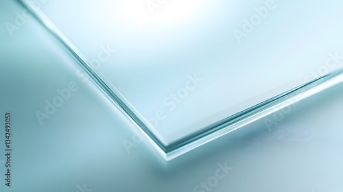 Clear Glass Sheet on Teal Surface