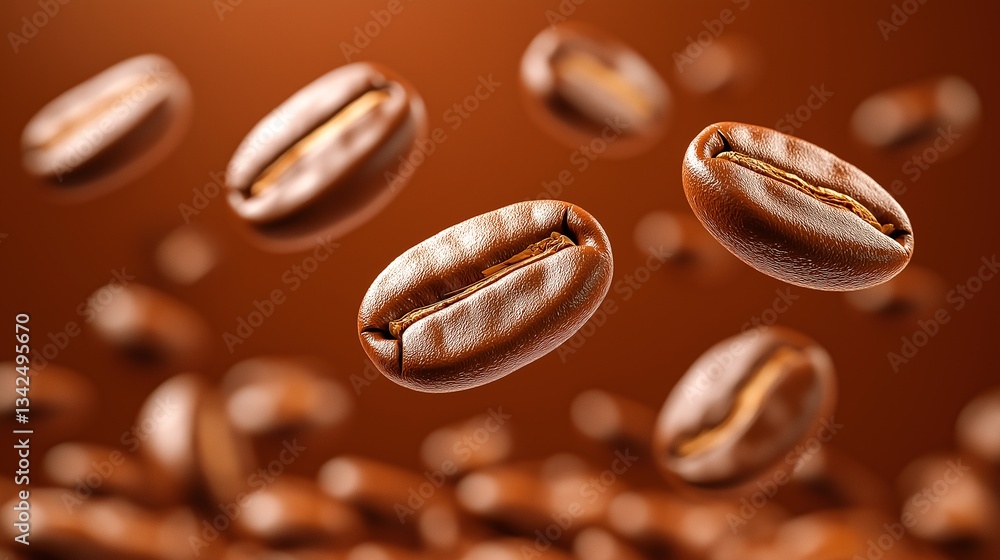 Floating Roasted Coffee Beans: Organic Dark Caffeine Aroma for Gourmet Espresso Beverages Floating Roasted Coffee Beans: Organic Dark Caffeine Aroma for Gourmet Espresso Beverages