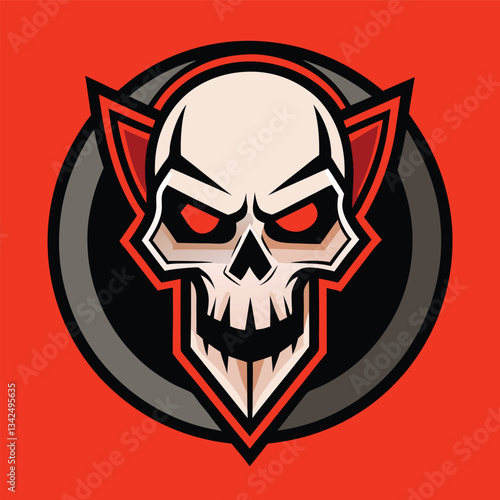 Free Download Striking Skull Illustration with Bold Solid Color Background - GFXLoad