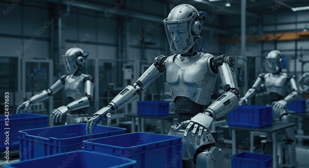 Artificial intelligence Android robot. Industry, business, service, support. Artificial intelligence Android robot. Industry, business, service, support.