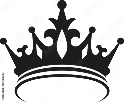 Elegant Royal Crown Vector – Luxury Monarchy Silhouette Design