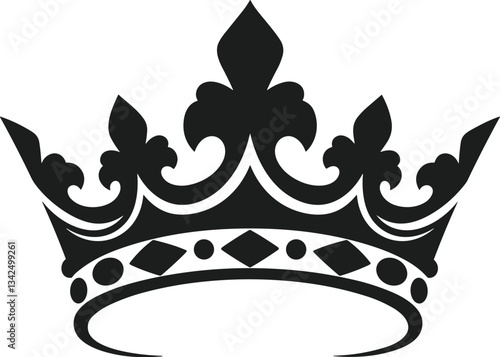 Luxurious Royal Crown Silhouette Vector – Elegant Decorative Design