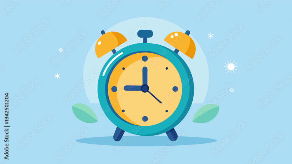 A gentle alarm that goes off every 45 minutes prompting you to step away from your computer and relax for a few minutes.. Vector illustration