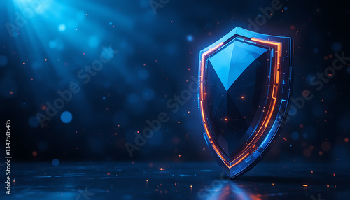 Data Security & Privacy Protection: Shield Symbolizing Digital Defense