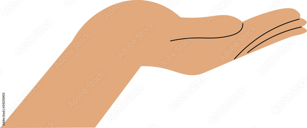 Illustration of an Open Hand Gesture Illustration of an Open Hand Gesture