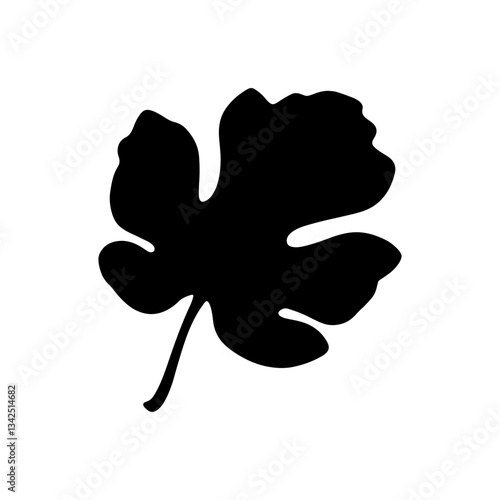 Fig leaf silhouette vector flat illustration design.