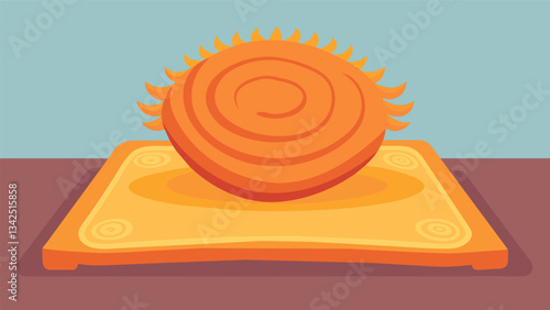 A plush rug or floor mat inviting for sitting or practicing yoga and creating a warm and comfortable surface.. Vector illustration