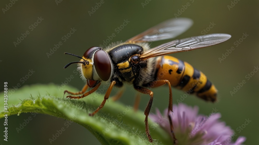 Close-up of a hoverfly on a leaf (1) Close-up of a hoverfly on a leaf (1)