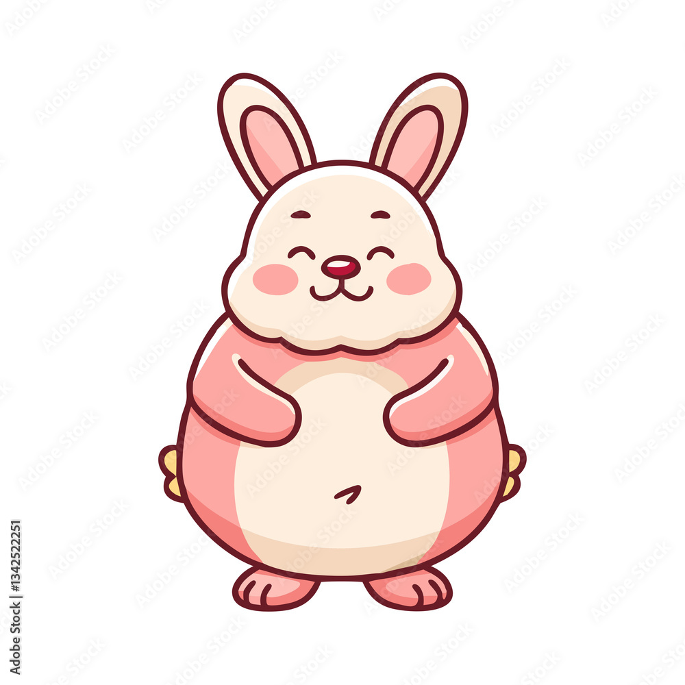 Obraz premium rabbit, bunny, easter, cartoon, animal, vector, illustration, baby, hare, cute, pink, holiday, pet, art, happy, love, spring, heart, fun, mammal, toy, character, design, card, egg