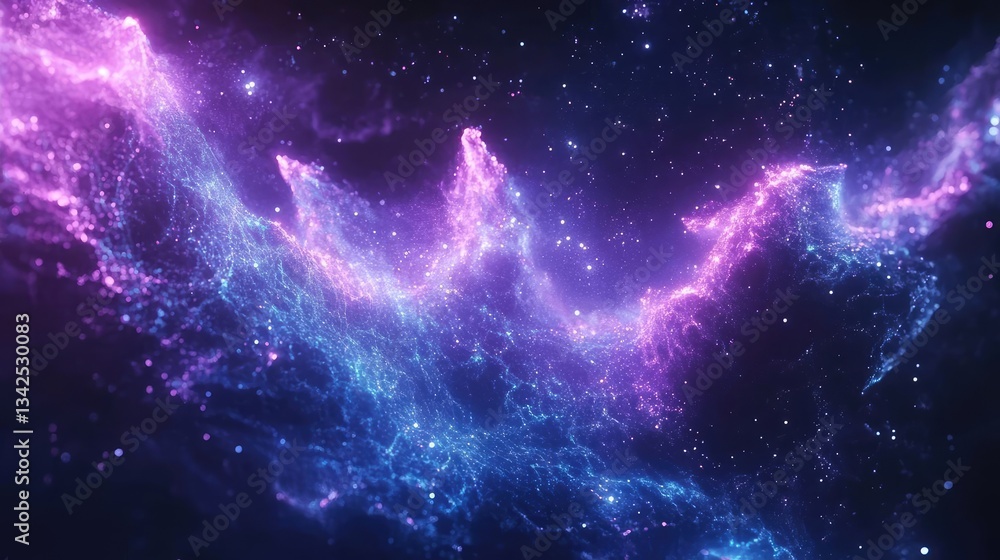 Fototapeta premium Abstract Purple And Blue Nebula In Dark Space