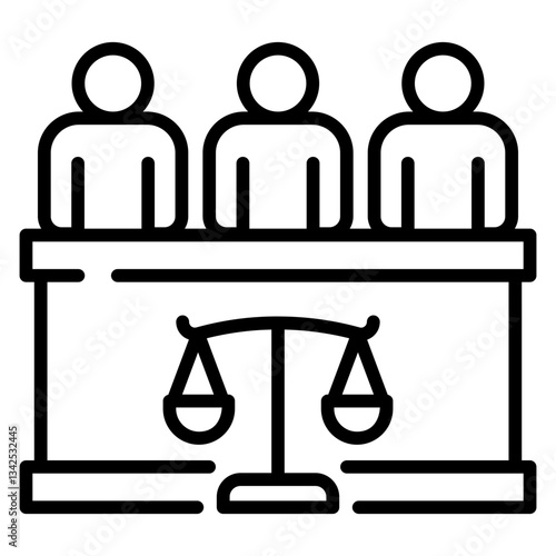 Jury Law Line Icon