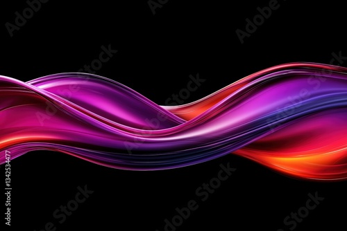 Abstract blue and purple liquid wavy shapes futuristic banner. Glowing retro waves background