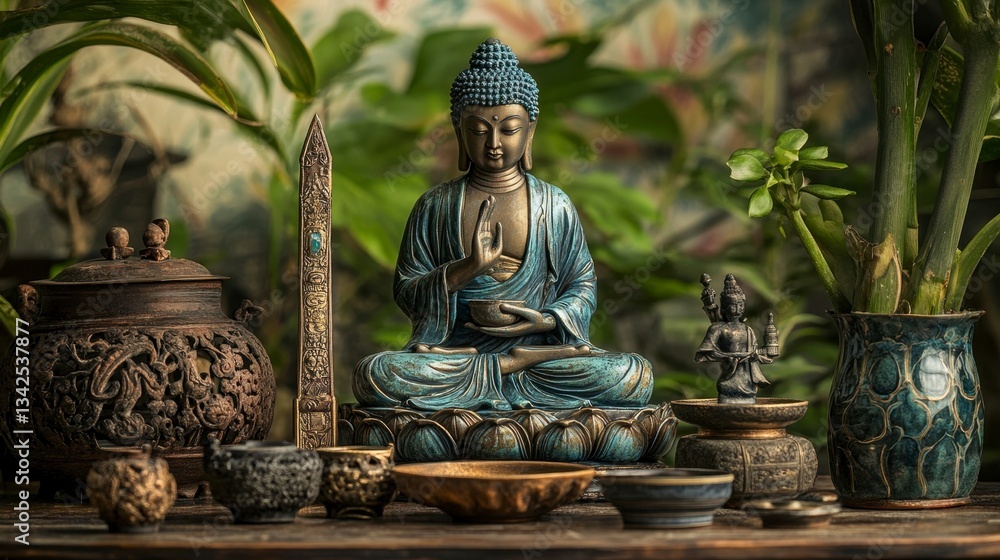 Serene Buddha Decor Arrangement Serene Buddha Decor Arrangement