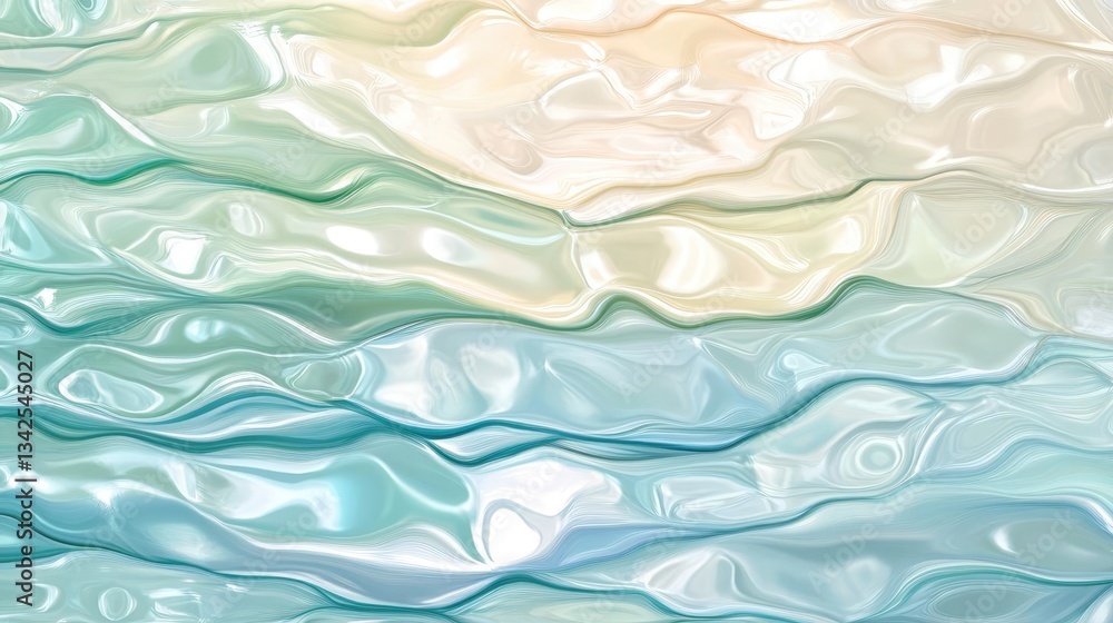 Fototapeta premium Abstract Pastel Wave Background Texture Teal Aqua Cream Colors with Soft Gradients and Smooth Patterns