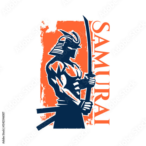 Illustration of a samurai ready to crush the enemy