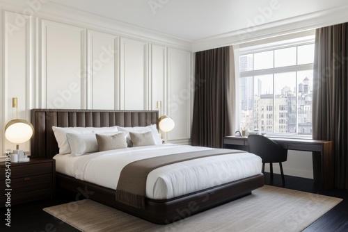 A Luxurious Bedroom Furnished With Modern Decorative Elements
