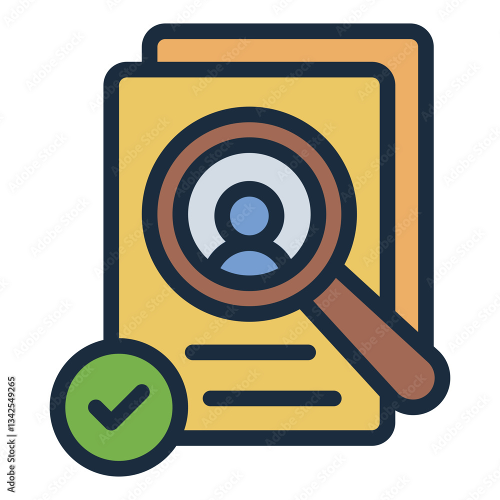 Job hiring filled line icon for recruitment and employment opportunities