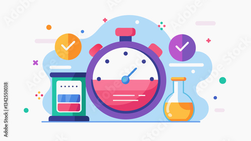 A customizable timer that encourages you to take a few short breaks during longer stretches of screen time.. Vector illustration