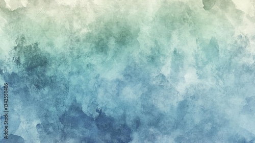 Abstract Watercolor Texture Background In Blue Green Hues